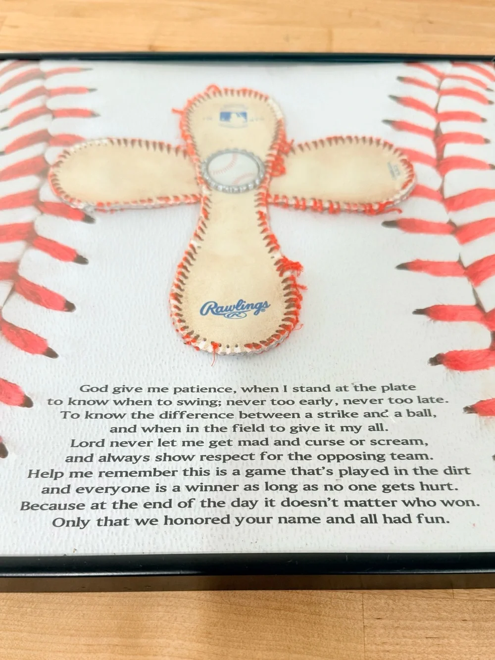 Rawlings framed baseball